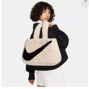 Nike Women's Sportswear Faux Fur Tote Bag-Tan